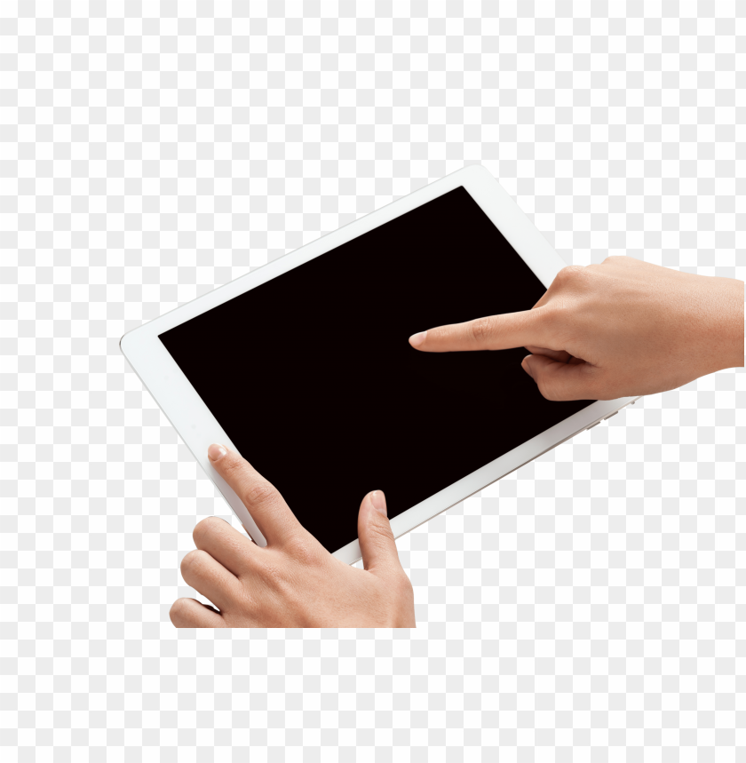Free download | HD PNG hand holding black tablet portrait view | TOPpng