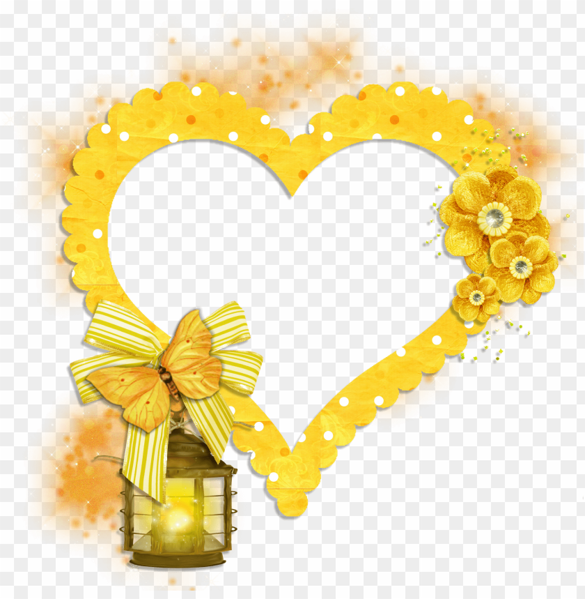 Free Download HD PNG Transparent Frame Yellow Heart With Butterfly free-download-hd-png-transparent-frame-yellow-heart-with-butterfly