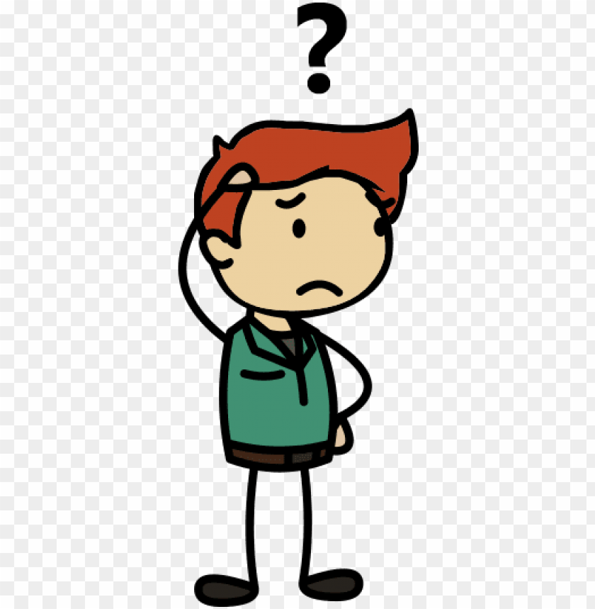 Download transparent people puzzled - confused person cartoon png