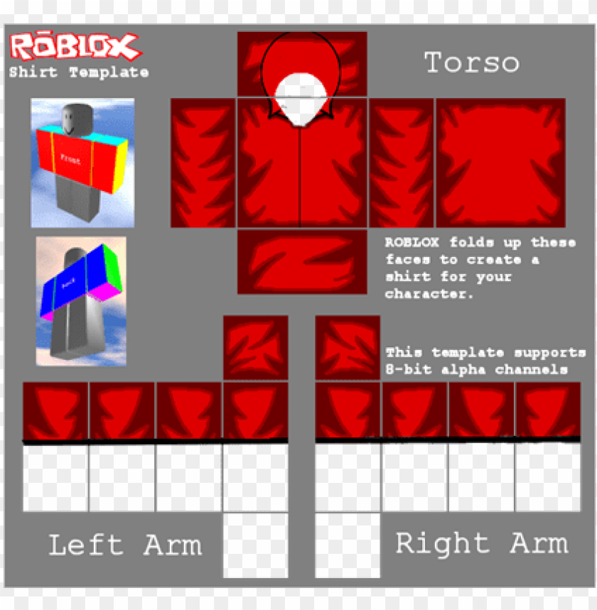 Shaded Outline Transparent Roblox Shirt Template