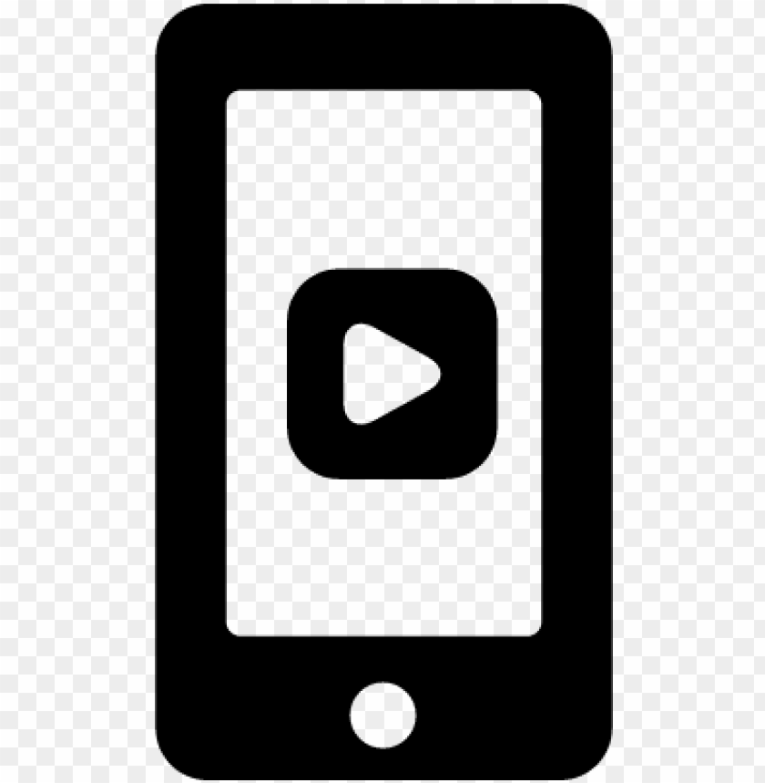 Video Play Button On Phone Screen Vector Mobile Phone Camera Ico