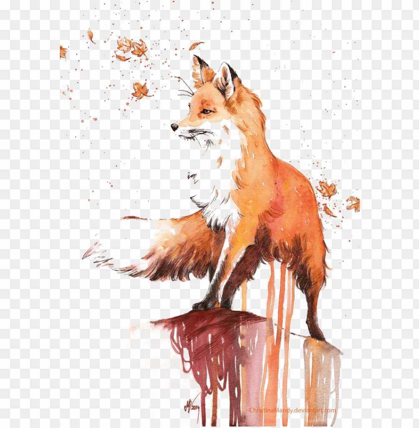 Watercolor Painting Red Fox Drawing Fox Watercolor Png Free Png Images Toppng