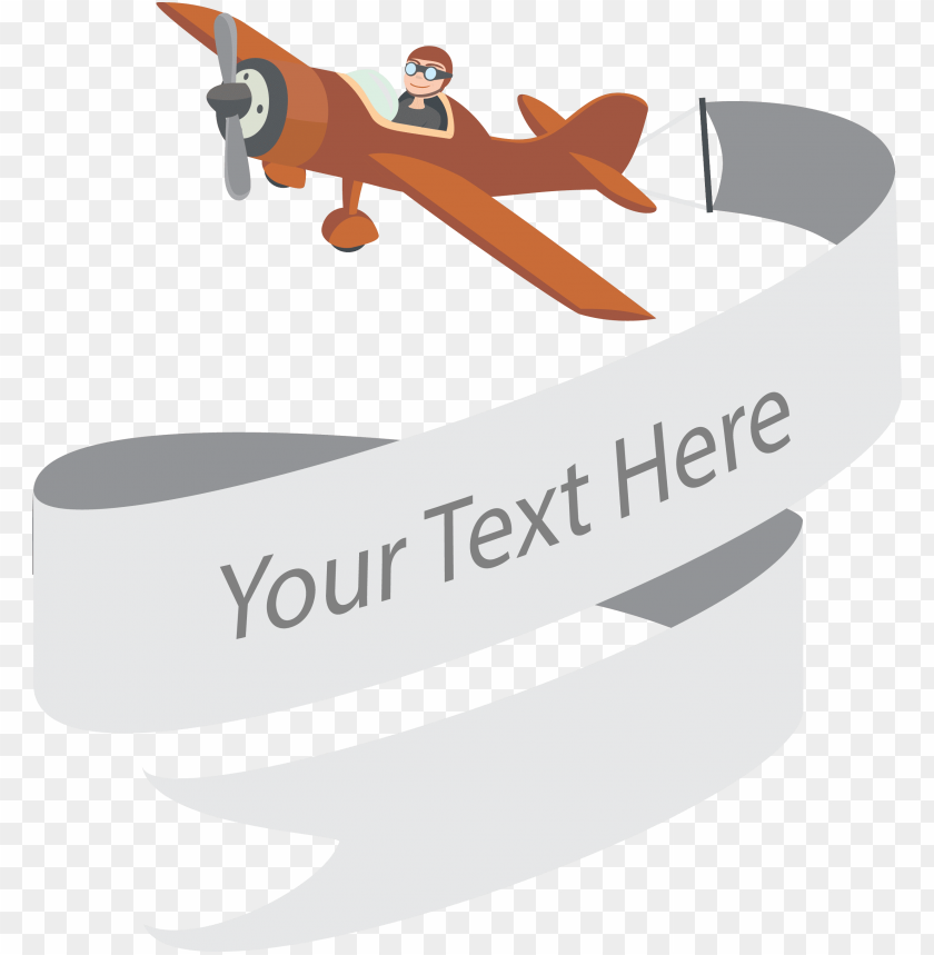 Web Company Cartoon Pilot Cartoon Airplane With Banner Png Image