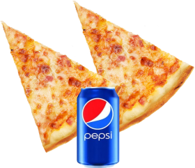 Download 2 Large Cheese Slices 2 Pizza Slice And Soda Png Free Png Images Toppng