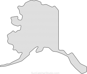 Alaska Map Outline Png Shape State Stencil Clip Art - Alaska Outline ...