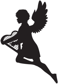 Download Angel With Harp Silhouette Png Free Png Images Toppng