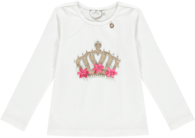 Download Aw18 A Dee Girls Terry White Princess Tiara Top Long Sleeved T Shirt Png Free Png Images Toppng - princess peach shirt template roblox