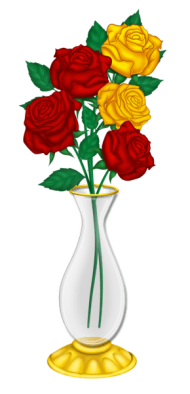 Download beautiful vase with red and yellow roses png - Free PNG Images |  TOPpng