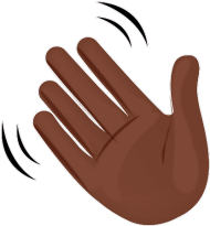 Download black hand waving emoji png - Free PNG Images | TOPpng