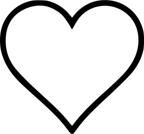 Emoji heart black outline ♡ White