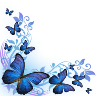 Download Blue Butterflies Corner Blue Butterfly Border Desi Png Free Png Images Toppng