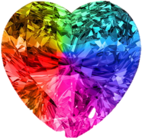 rainbow diamond heart