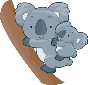 Download Download Cute Koalas Cute Animal Clipart Baby Koala Koala Koala With Baby Cartoo Png Free Png Images Toppng