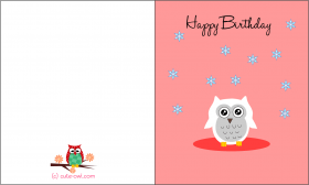 Download cute snowy owl happy birthday card - fun happy birthday card ...