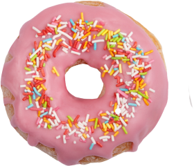 Download Donuts Png Free File Smiling Juju 3d Pink Rainbow Icing Sugar Donut Pillow Png Free Png Images Toppng