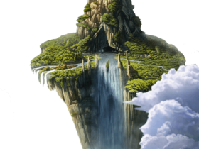 Download Drawn Waterfall Island Floating Island With A Castle Png Free Png Images Toppng