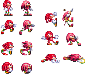 Knuckles Sprite Sheet Transparent