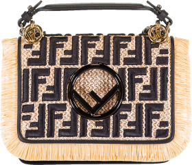 Download fendi rafia and leather small kan i bag in nat-blk - sac a ...