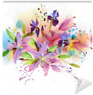 Acuarela Watercolor Flores Vintage Png Download Floral Background With Watercolor Flowers Wall Mural Acuarela Flores Vintage Png Free Png Images Toppng toppng