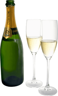 Champagne Two Glasses Bottle PNG images transparent