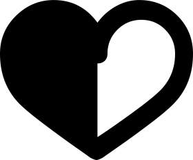 Download Heart Half Outline Comments - Half White Half Black Heart ...