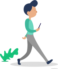 Download Illustration Of A Man Walking Holding Phone Cartoo Png Free Png Images Toppng