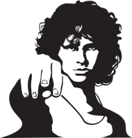 Download jim morrison - jim morrison black and white draw png - Free