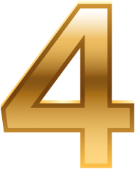 Download number four golden png - Free PNG Images | TOPpng