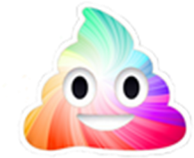 Rainbow poop cute face emoticon funny poo poop arc ciel badge 38mm button pin 