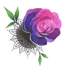 Download Rose With Mandala Rose Png Tattoo Color Png Free Png Images Toppng - pastel yin yang transparent roblox