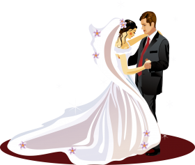 Stock Bride Groom Clipart - 50th Wedding Anniversary 