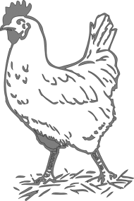 fangs clipart black and white hen