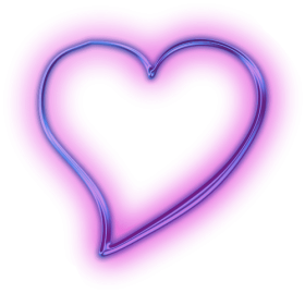 Transparent Neon Purple Heart Svg Free - Purple Neon Heart Png Image 