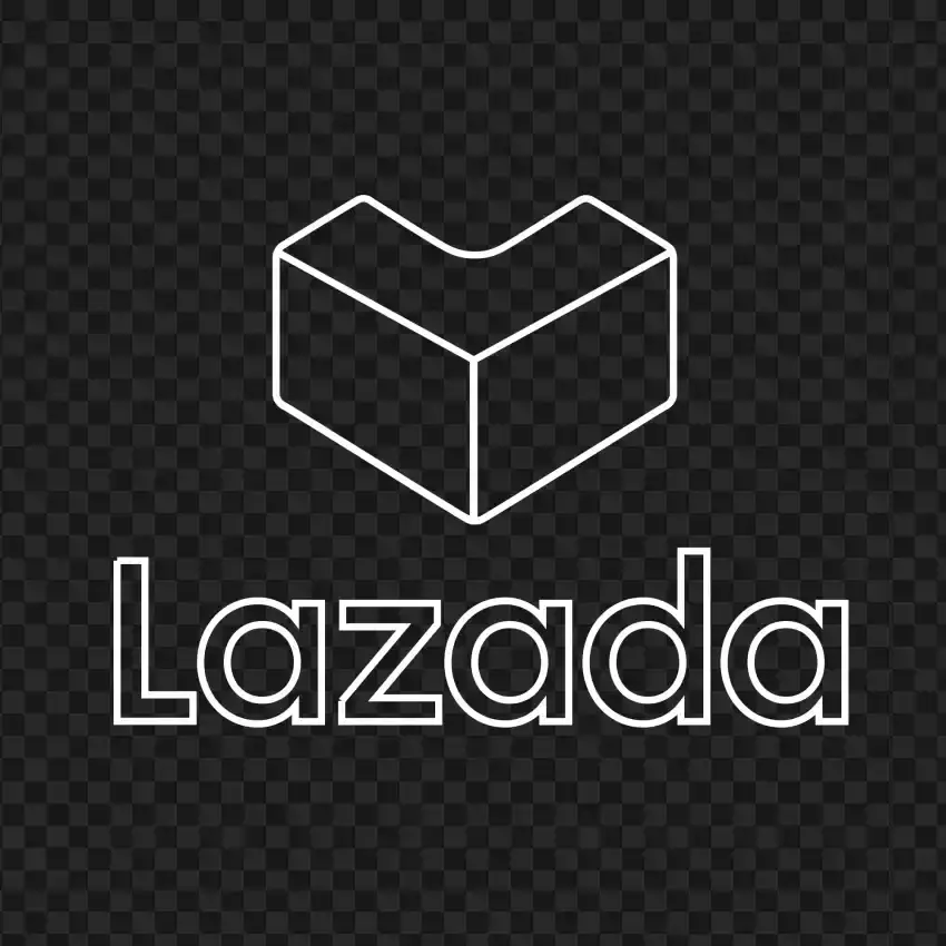 Lazada Laz Logo White Outline PNG Transparent Background