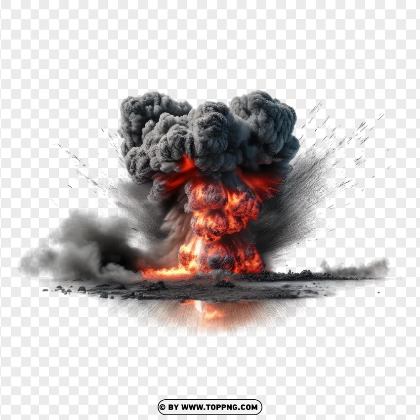 Dark Smoke And Fiery Blast PNG Transparent Background