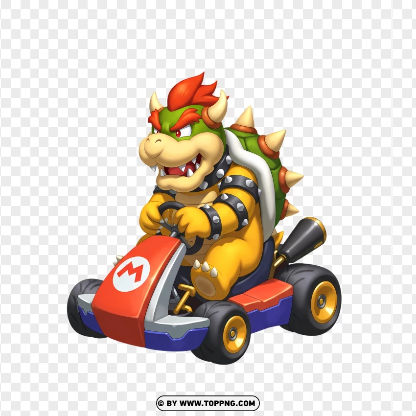 Kart Racing Mini Bowser PNG Transparent Background