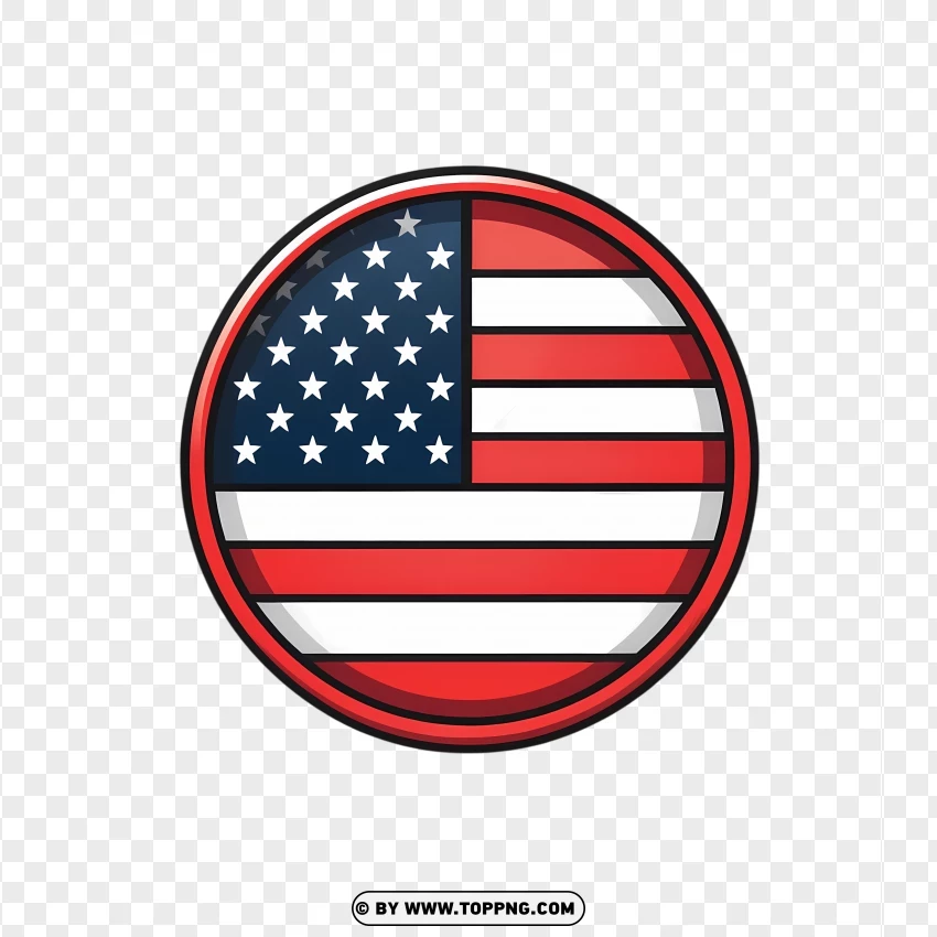 Retro Circular Usa Flag Badge PNG Transparent Background