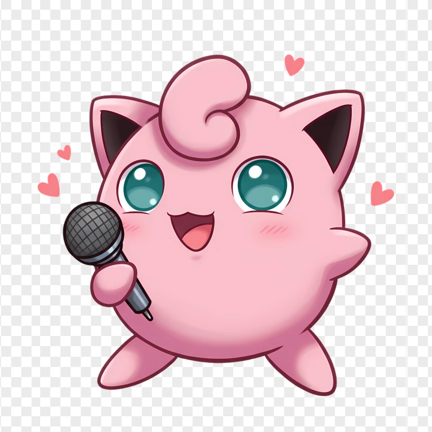 Jigglypuff Singing PNG Transparent Background