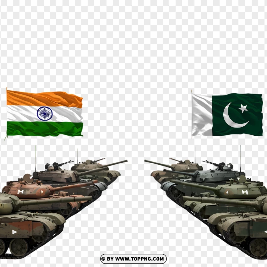 Indian Vs Pakistani Tanks Confrontation PNG Transparent Background