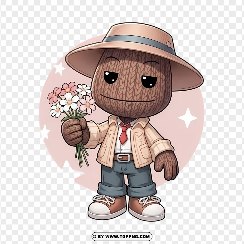 Funny Sackboy Pfp Party Vector Art PNG Transparent Background