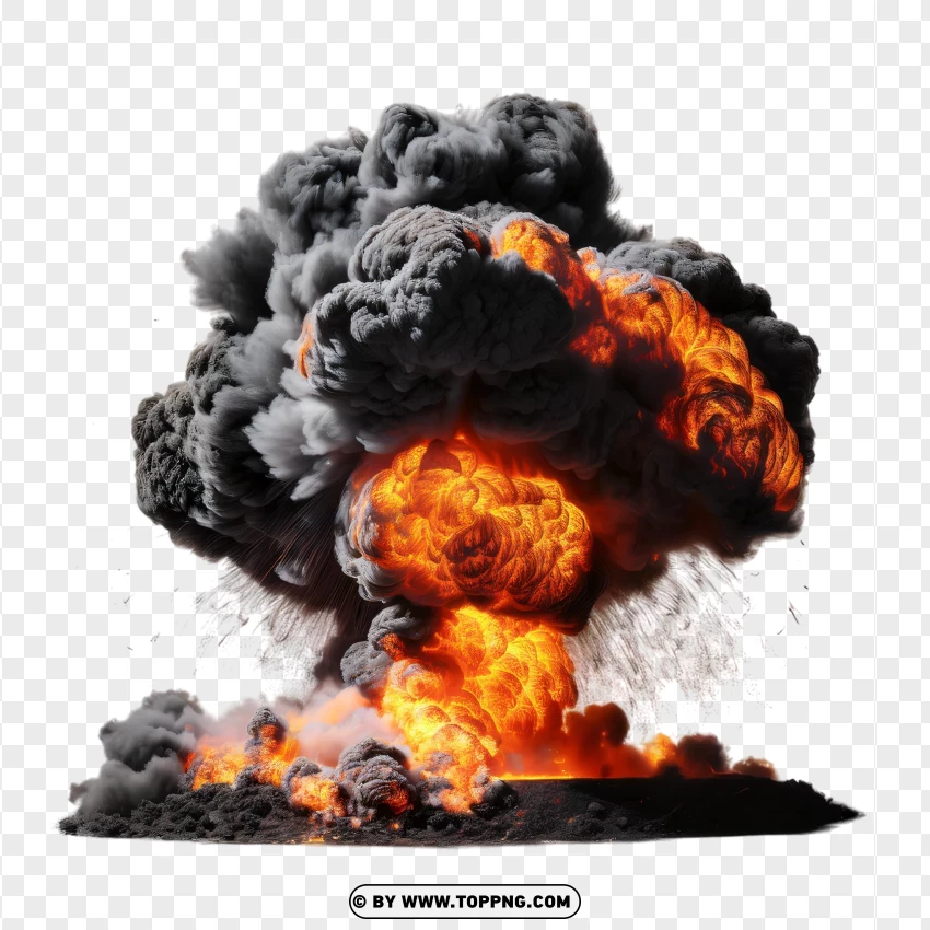 Dark Smoke Explosion Effect PNG Transparent Background