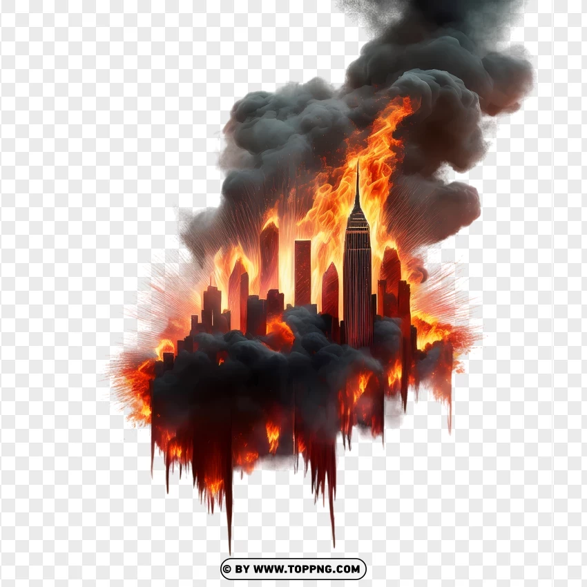 Exploding Flames And Smoke PNG Transparent Background