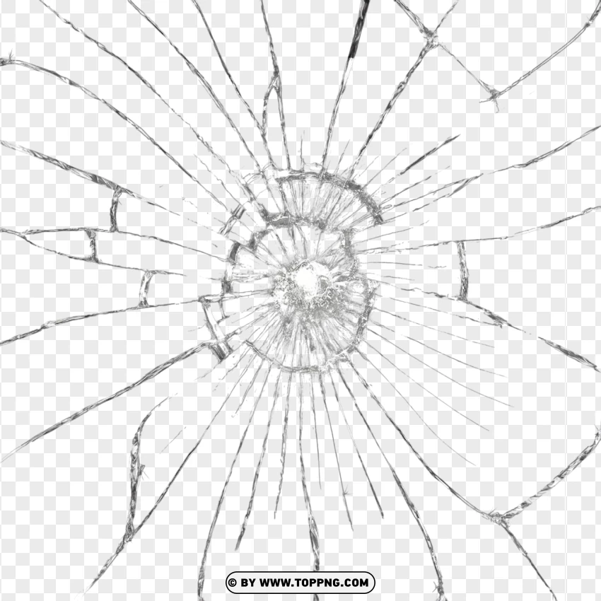 Realistic Broken Crack Glass PNG Transparent Background