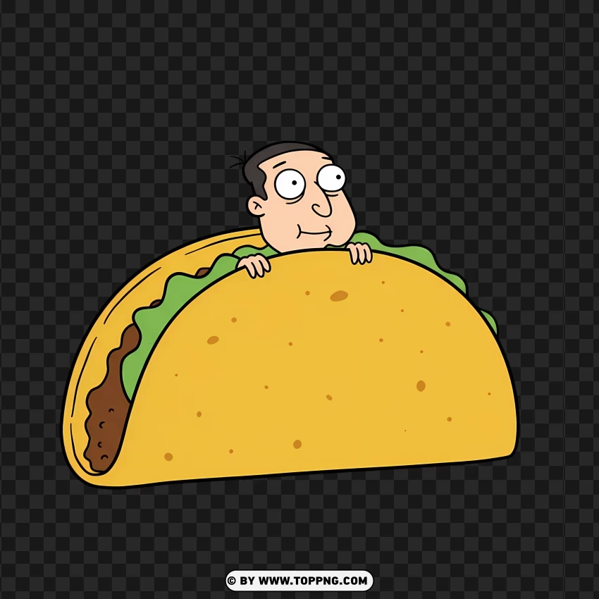 Quagmire Peeking From A Taco Cartoon Humor PNG Transparent Background