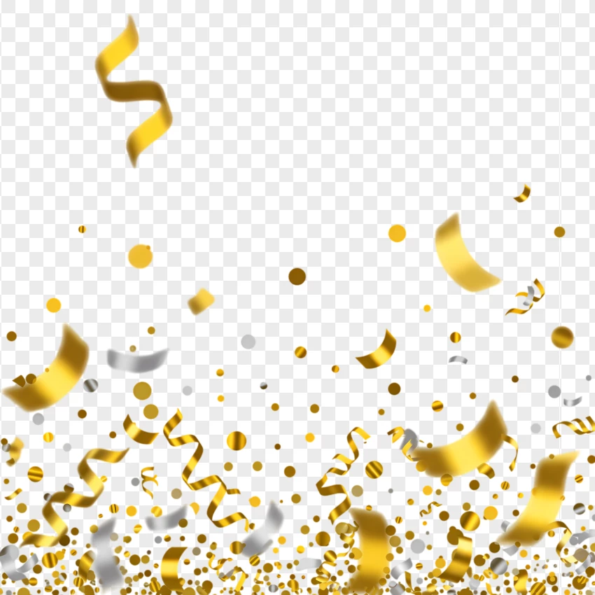 Luxury Gold Confetti PNG Transparent Background