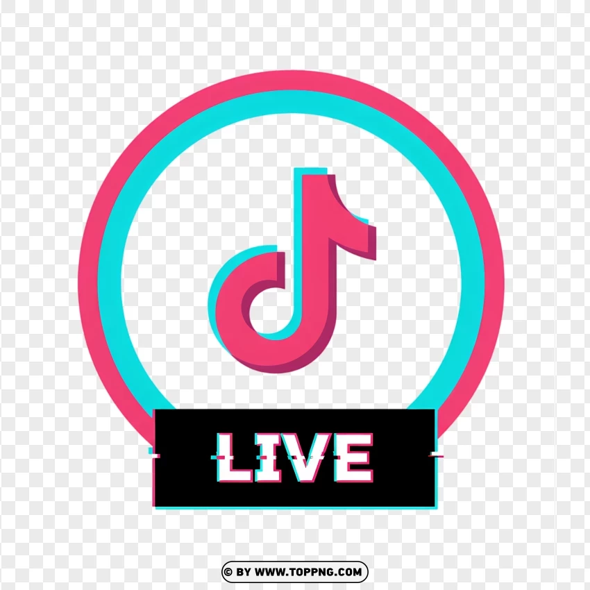 Tiktok Live Logo Circle Badge PNG Transparent Background