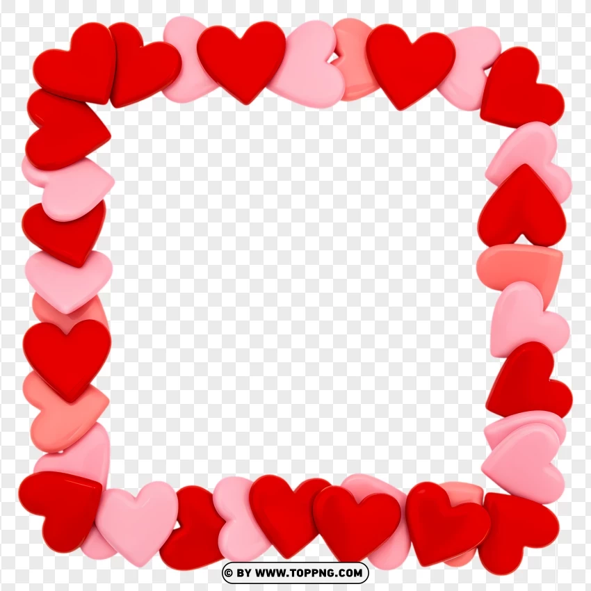 Cute Heart Border PNG Transparent Background