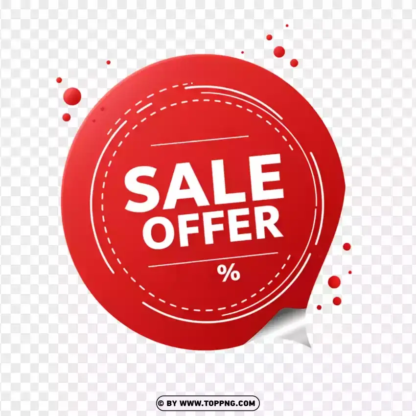 Sale Offer Tag With Red Circular PNG Transparent Background