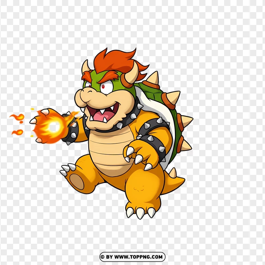 Mini Bowser Shooting Fireball PNG Transparent Background