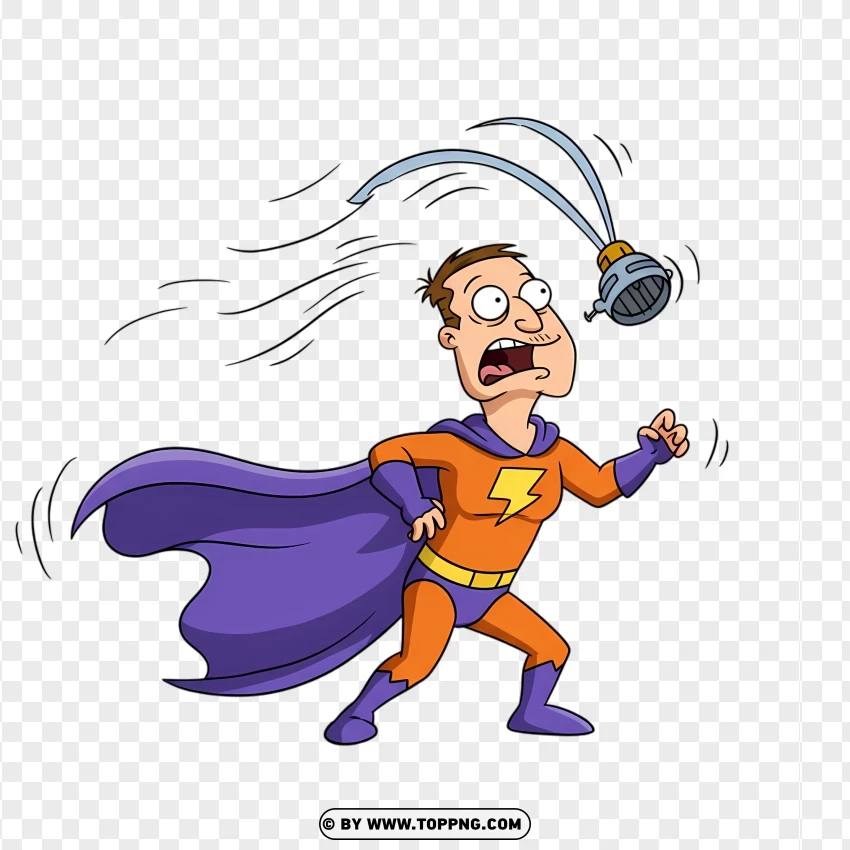 Quagmire As A Superhero Dodging An Object PNG Transparent Background